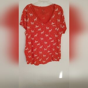 Torrid Women's Salmon Colored Llama Print Shirt